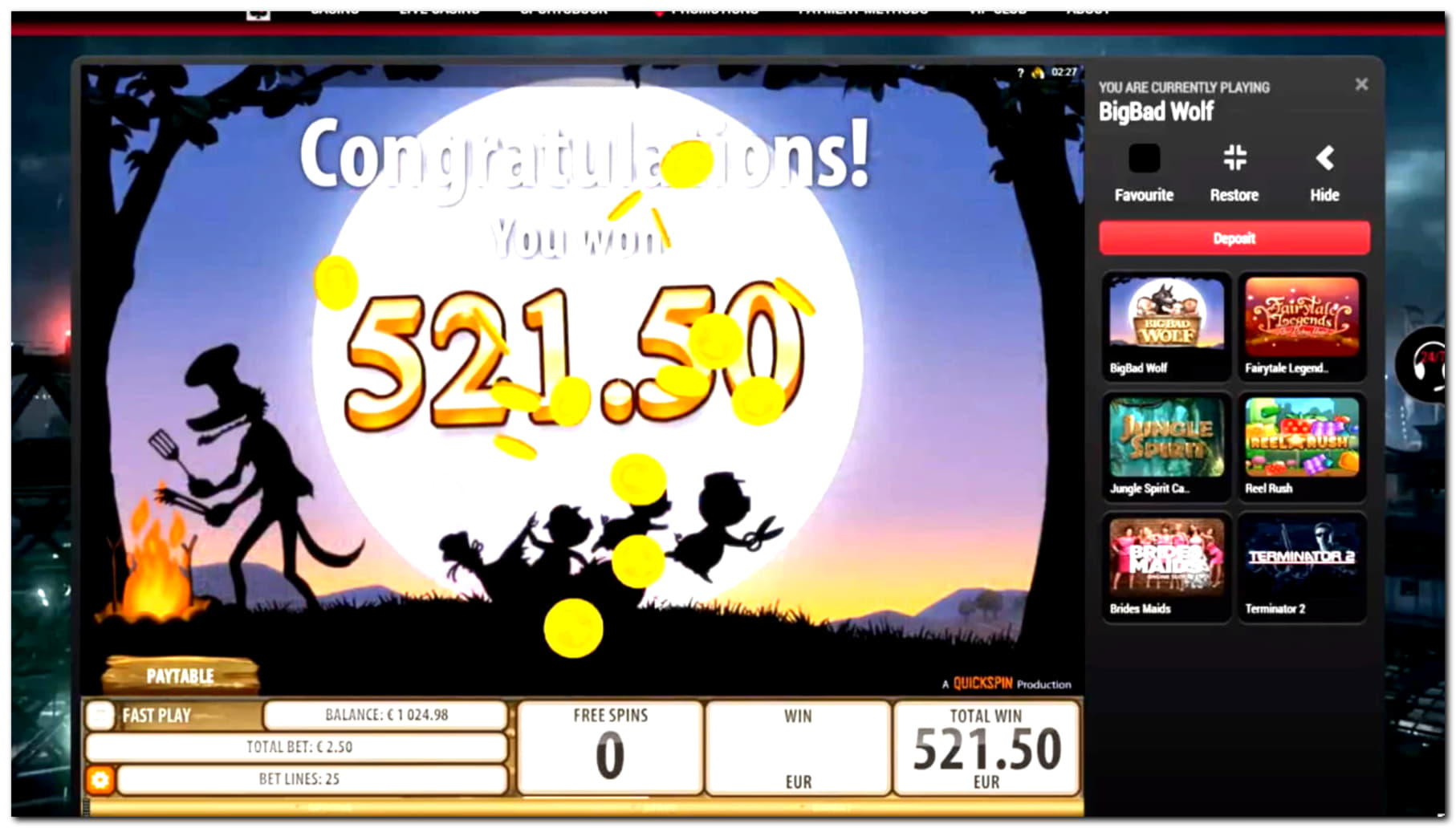 935% First deposit bonus at YoYo Casino