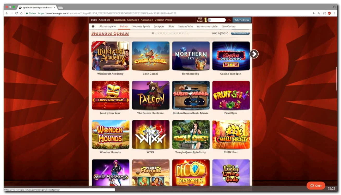 44 free casino spins at Wunderino Casino