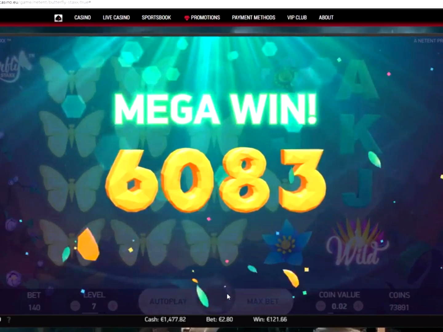 222 Free Casino Spins at Party Casino