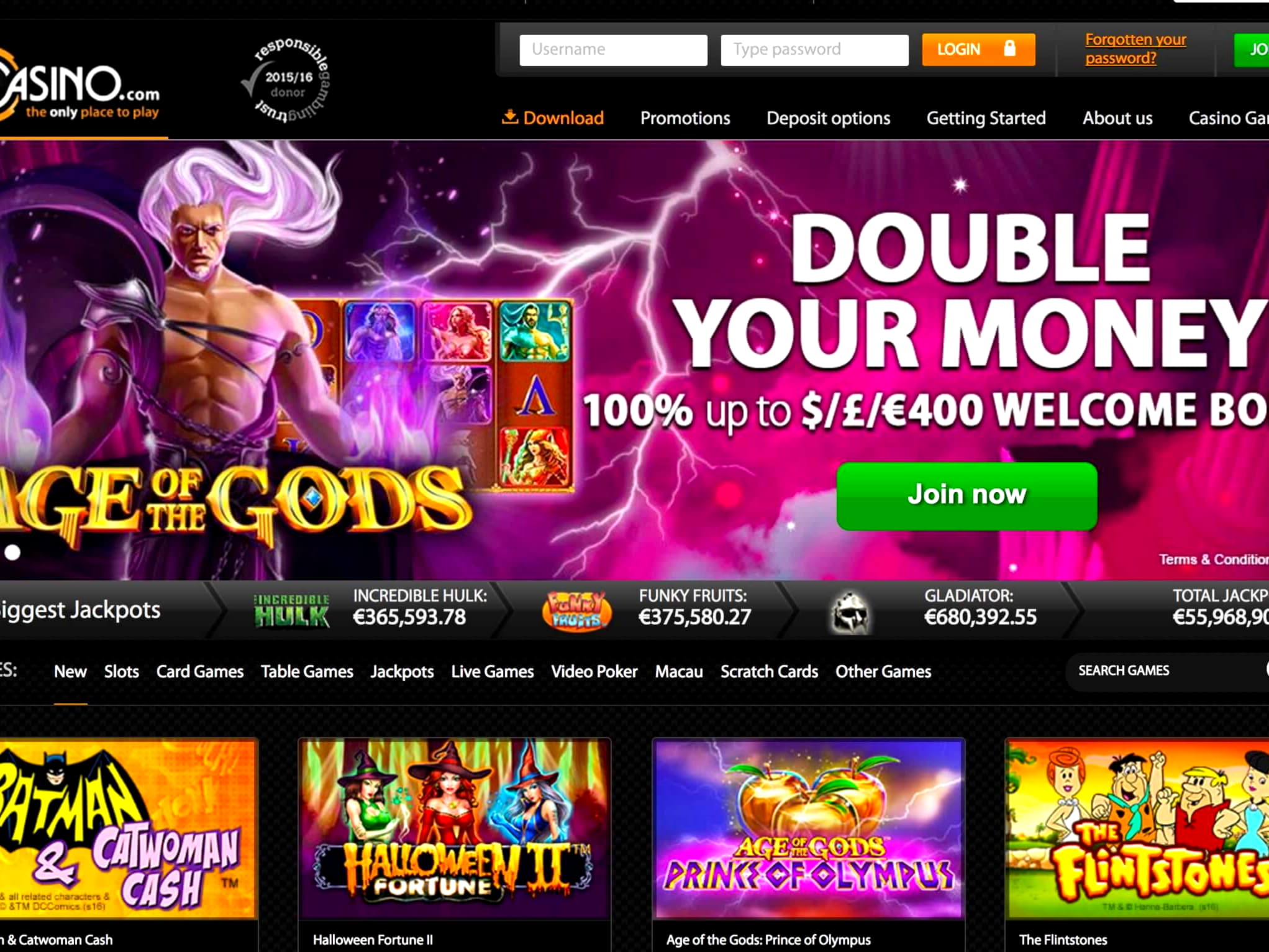 55% Match bonus casino at Mrgreen Casino