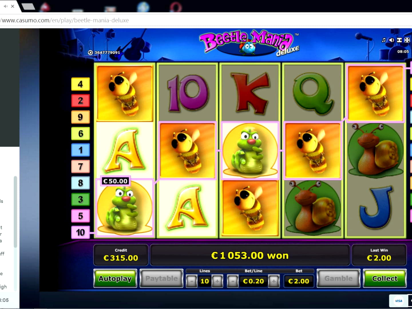 110 free spins casino at Party Casino